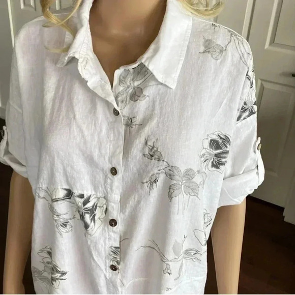 FROCCELLA 100% linen tunic blouse - Picture 2 of 11